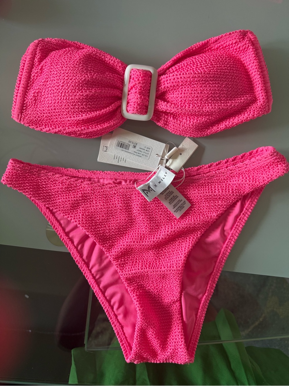 New! Milly Margot textured chevron bandeau bikini set - Picture 5 of 5